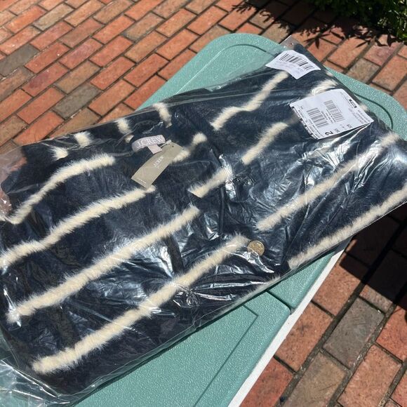 J Crew Striped Brushed Yarn Sweater Lady Jacket NWT - Picture 6 of 14